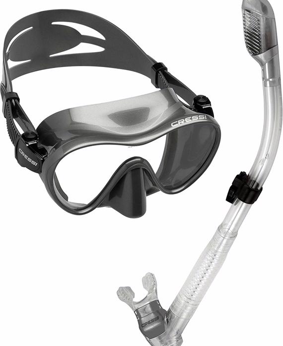 Cressi Scuba Diving Snorkeling Freediving Mask Snorkel Set